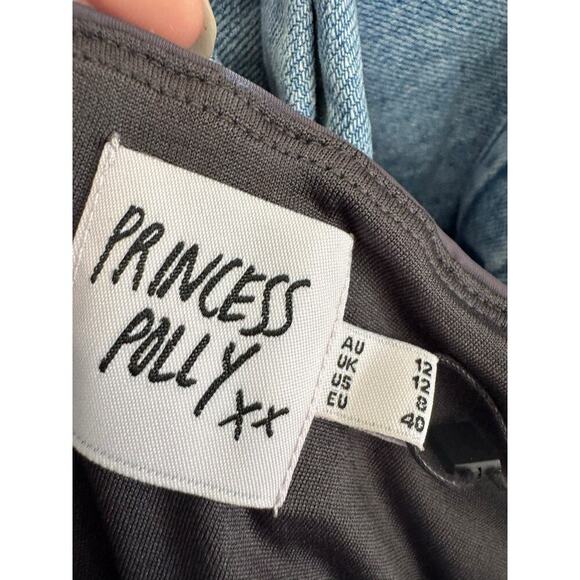 Princess Polly Womens Grey Asymmetric Hem Adjustable Ruched Side Caprani Dress 8 - Picture 3 of 10